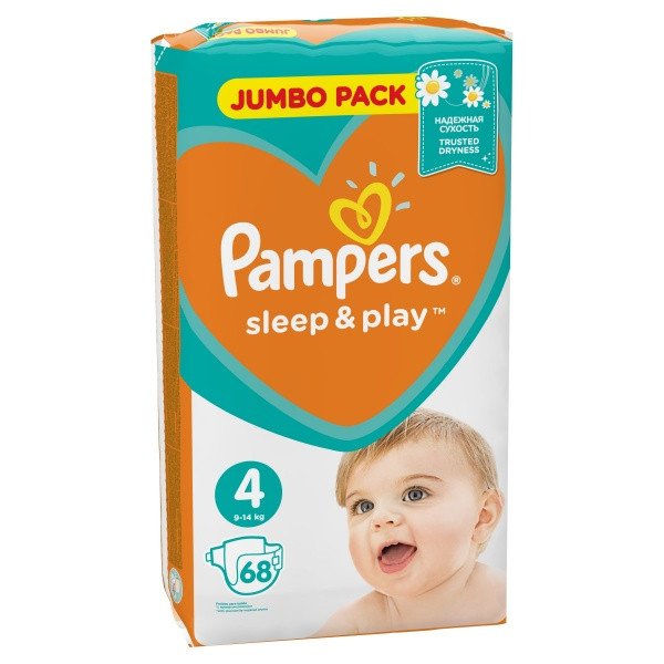 

Подгузники Pampers Sleep & Play Размер 4 (9-14 кг), 68 шт.