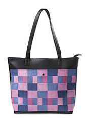 Жіноча сумка-шоппер "Рожева клітка"