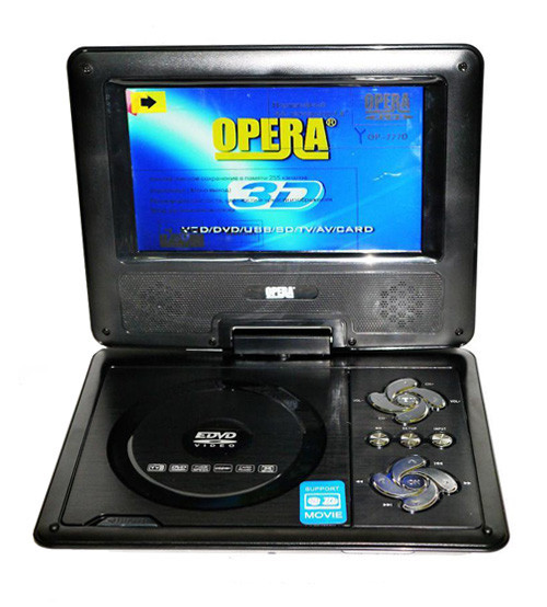 Портативный DVD плеер Opera, аккумулятор, TV тюнер, USB