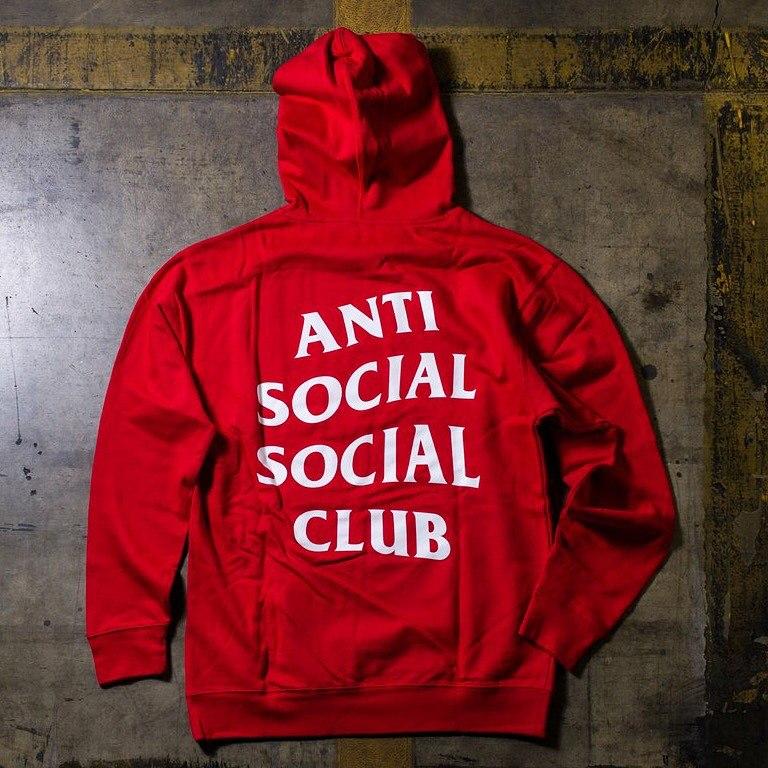 

Красная толстовка Anti Social Social Club Худи белый принт (РЕПЛИКА)