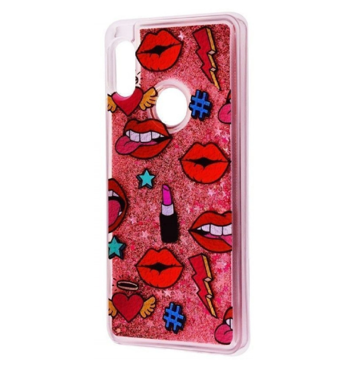 Чехол-накладка (Жидкий Блеск) Lips для Huawei P20 Lite / Nova 3e Pink, Розовый