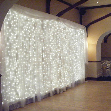 Гирлянда штора 3x6 м 600 LED холодный белый супер, фото 2