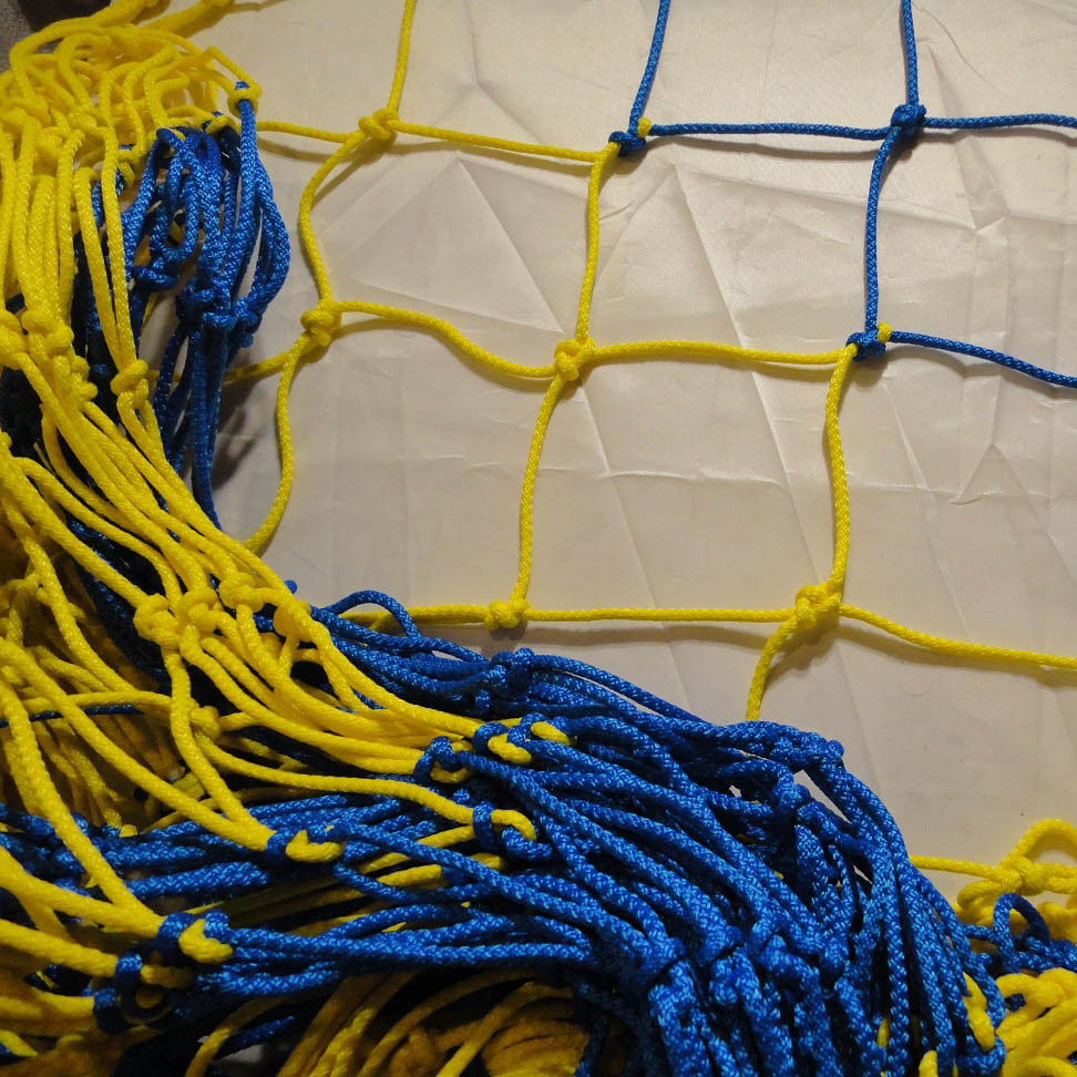 Сетка для футзала, гандбола «ЭКСКЛЮЗИВ 1.1» желто-синяя (комплект из 2 шт.)