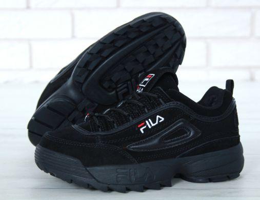 

Женские зимние кроссовки Fila Distruptor winter black suede 40, Черный