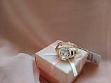 Женское серебряное с золотом  кольцо Фламинго, фото 7