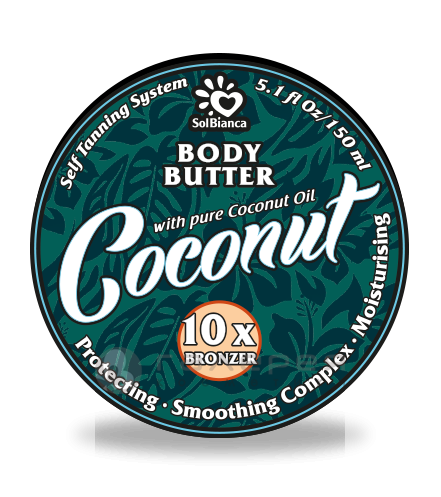 

Твердое масло для загара в солярии Solbianca Coconut с маслом кокоса и бронзаторами 150ml