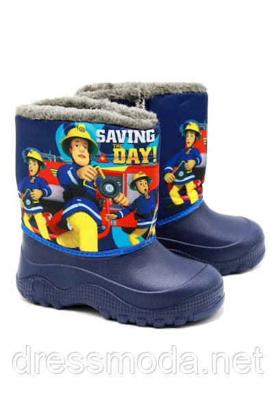 

Сноубутсы для мальчиков Fireman Sam 24-31 р.р, Синий