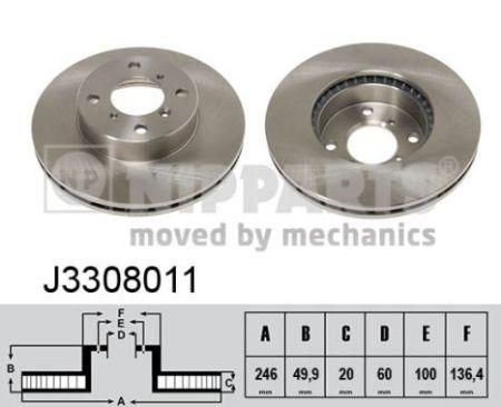 

Тормозной диск передний SUZUKI BALENO, SUZUKI LIANA J3308011 NIPPARTS