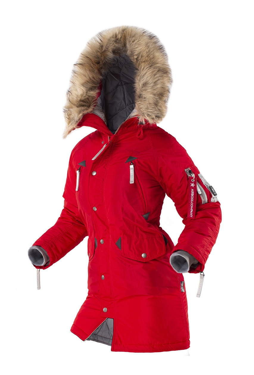 Женская зимняя куртка аляска Airboss N-3b Vega (красный металлик)