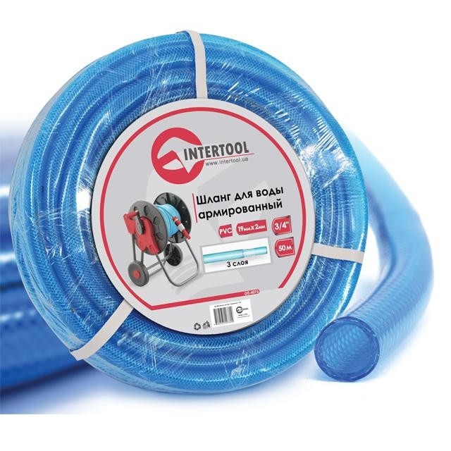 

Шланг для воды 3-х слойный 3/4", 50м, армированный PVC INTERTOOL GE-4076