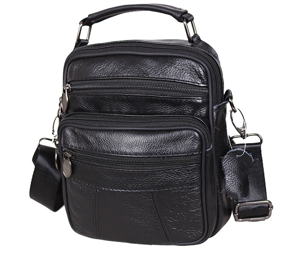 Мужская сумка-барсетка кожаная Indigo RT101-1BL черная (RT101-1BL)