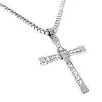 Крест Доминика Торетто с цепочкой серебряный, крестик Вин Дизеля | хрест Домініка Торетто з ланцюжком (NS)