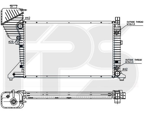 

Радиатор охлаждения двигателя Mercedes-Benz Sprinter (FPS) FP 46 A1032