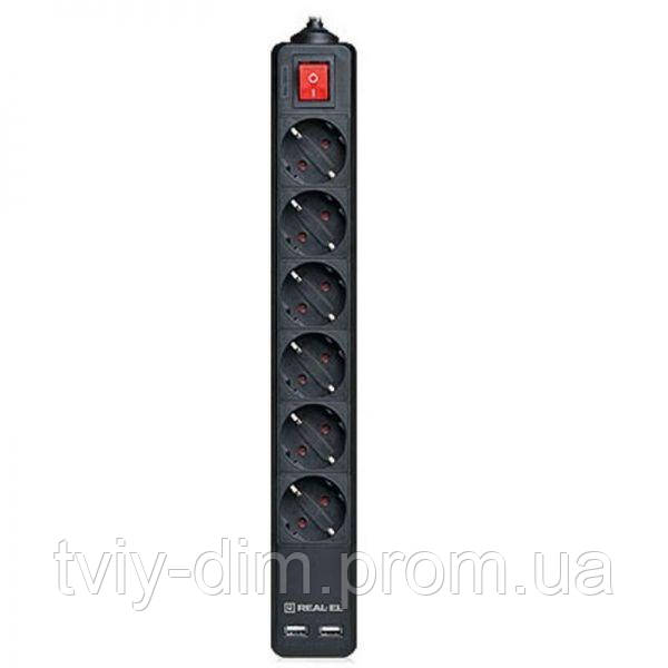 

Фильтр питания REAL-EL RS-6 PROTECT USB 5m черный UAH (код 797102)