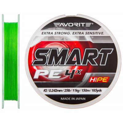 Шнур Favorite Smart PE 4x 150м салатовый #2.0/0.242мм 11кг (1693.10.28