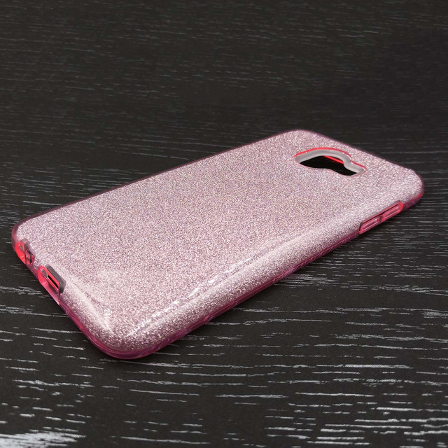 Samsung Galaxy J4 2018 чехол накладка с блестками GLITTER розовый