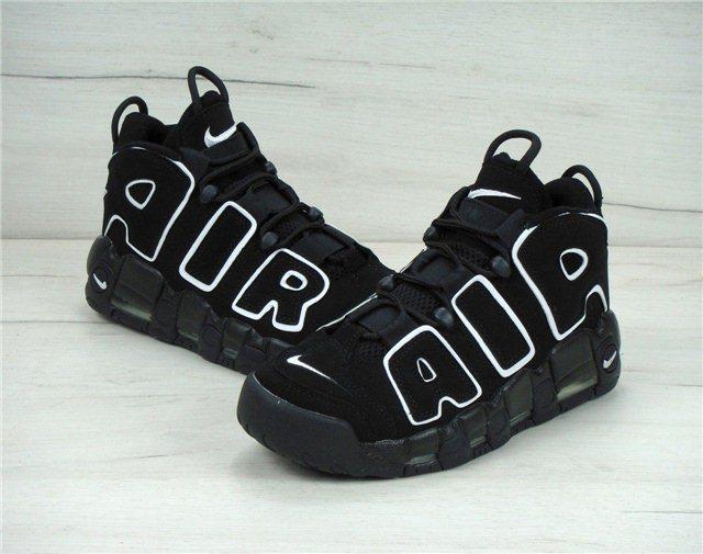 

Кроссовки женские NIKE AIR MORE UPTEMPO BLACK WHITE GS 30961 черные