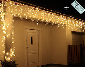 Новогодняя гирлянда Бахрома 300 LED, Белый теплый свет 13 M + Пульт  супер, фото 2
