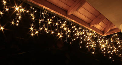 Новорічна гірлянда Бахрома 500 LED, Білий теплий світло 22,5 W, 24 м + Нічний датчик, фото 3