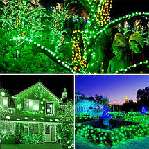 Новорічна гірлянда 300 LED, IP44, Довжина 24 М, Зелений світло, фото 3