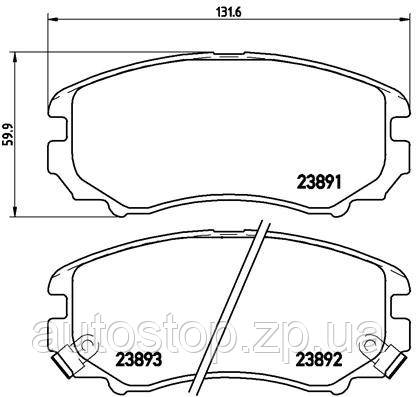 

Колодки передние Kia Sportage II до 04/2007 Brembo (Италия) P30018