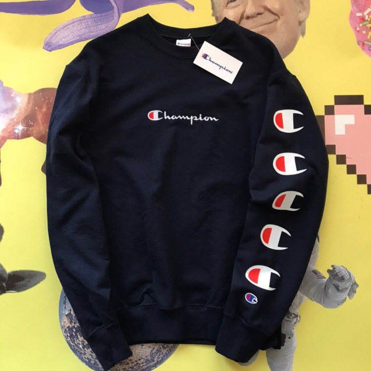 

Champion - Logo С свитшот черный • мужской и женский • Бирки и Живые фотки, Разные цвета