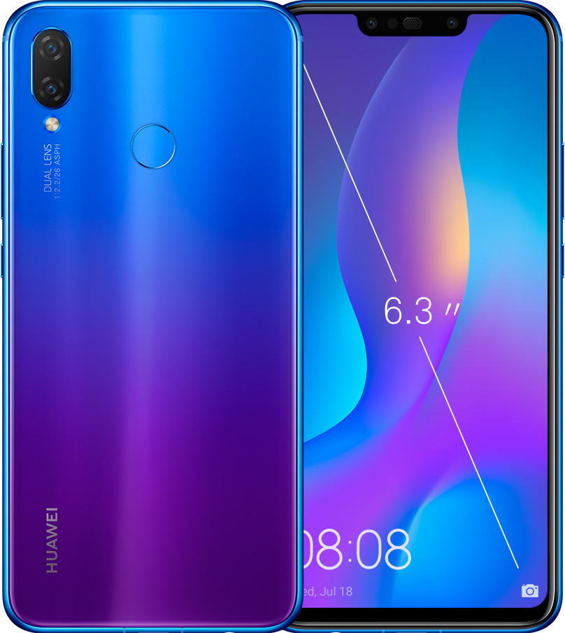 

Смартфон Huawei Nova 3i (экран 6,3 дюймов, памяти 4/128, емкость батареи 3340 мАч)