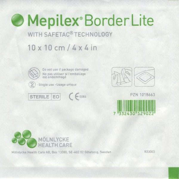 

Mepilex Border Lite самоклеющаяся сорбционная повязка стерильная 10 х 10 см