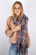 Теплый шерстяной шарф для женщин с бахромой