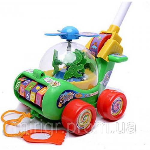 

Каталка-Вертолет на палочке детская игрушка 0867. Размер 18х16х16 см. Крутиться пропеллер, Т, Разные цвета