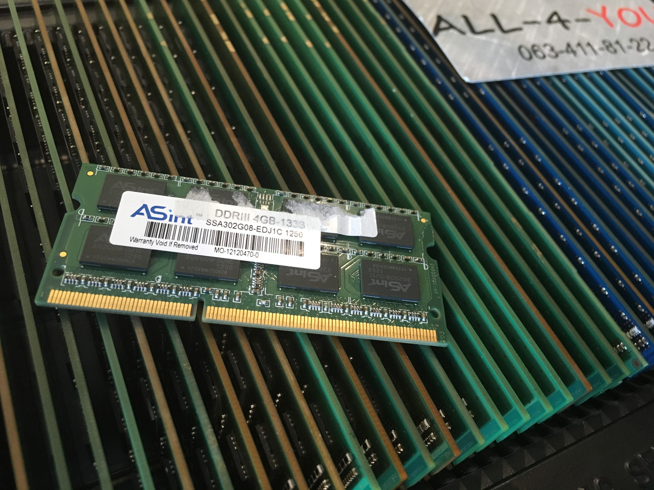 Оперативна пам'ять ASint DDR3 4GB SO-DIMM PC3 10600S 1333mHz Intel/AMD:  продаж, ціна у Кам'янці-Подільському. Модулі пам'яті від "ALL-4-YOU" -  833700814