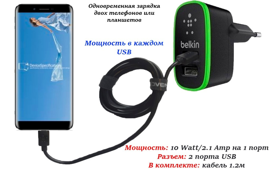 

Сетевое зарядное устройство для Doogee X60L, Черный
