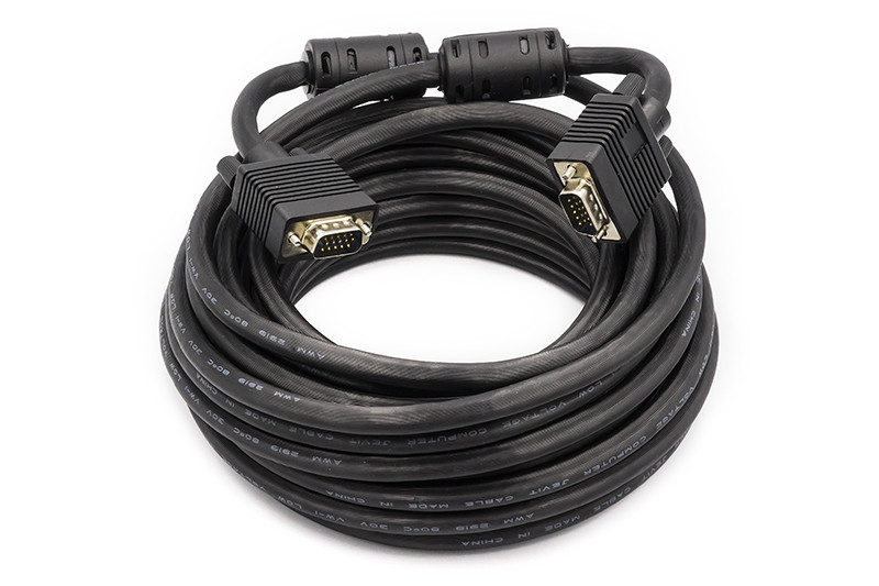 Видео кабель PowerPlant VGA-VGA, 10м, Double ferrites
