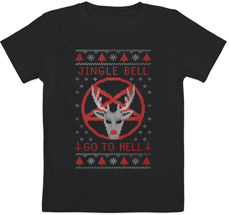 

Детская футболка Jingle Bell Go To Hell (чёрная) 12-13