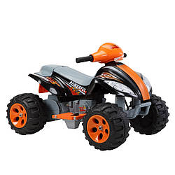 Дитячий електромобіль-квадроцикл чорний з помаранчевої обробкою дітям 2-5 років, акум 6V/7Ah, мотор 30W