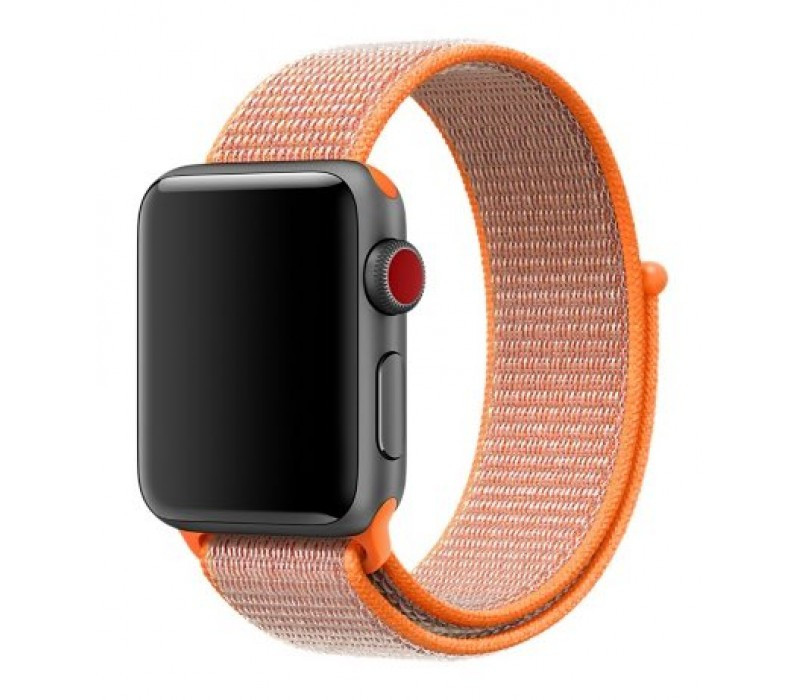 

Ремешок Sport loop для Apple Watch 38/40mm нейлоновый оранжевый спортивный ARM Series 5 4 3 2 1 Spicy Orange