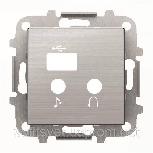 

Накладка механизма радио BT+USB ABB Sky сталь, 8568.3 AI