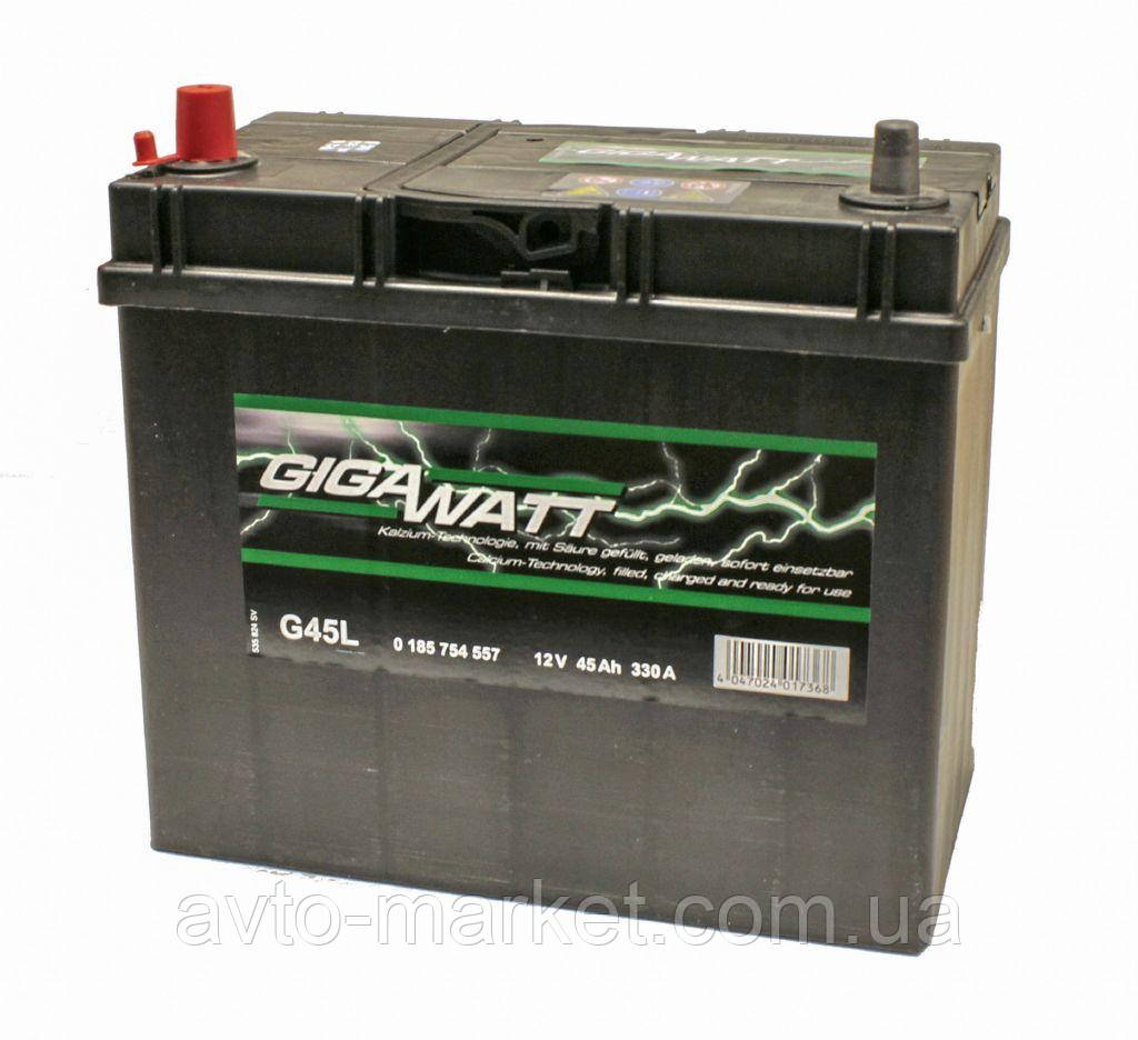 

Аккумулятор GigaWatt 45A ASIA GW 0185754557