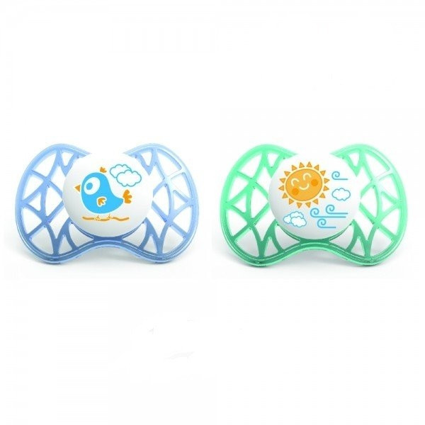 

Пустышка симетрическая Nuvita Air 6м+ 2шт. для мальчика NV7081Blue, Салатовый;голубой;белый