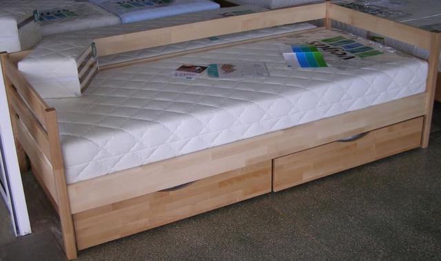 Кровать односпальная Ева с ящиками бук натуральный