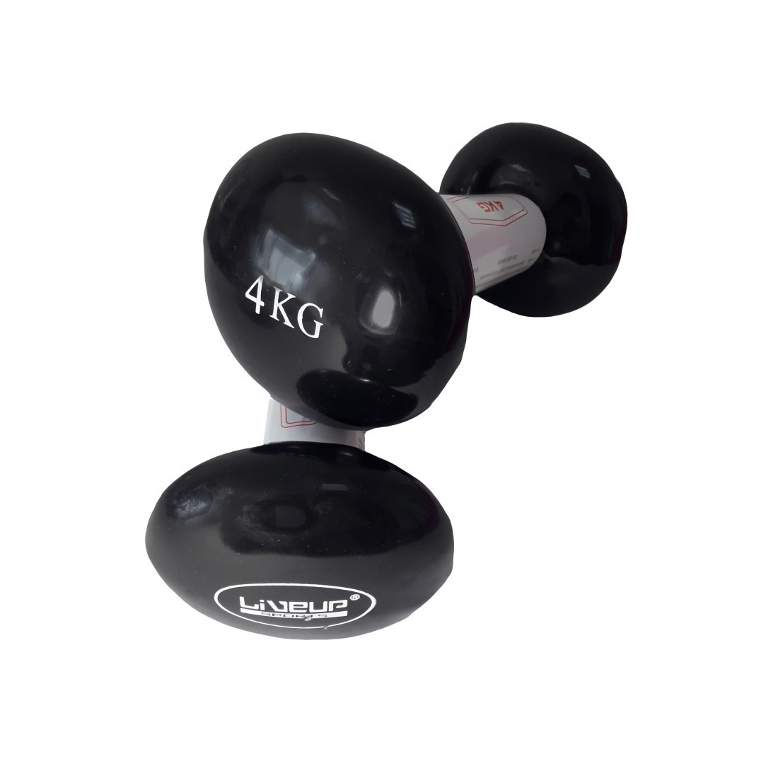 

Гантели пара LiveUp Vinyl Dumbbell Egg Head 4 кг, Черный