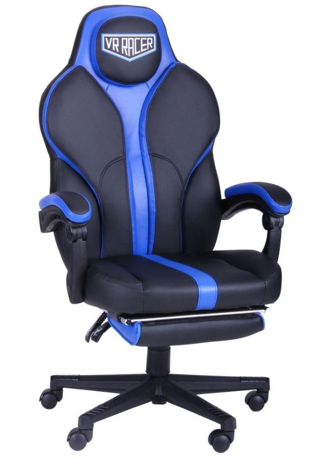 Кресло VR Racer Edge Titan черный-синий (Фото 2)