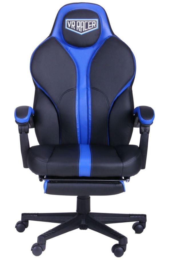 Кресло VR Racer Edge Titan черный-синий (Фото 3)