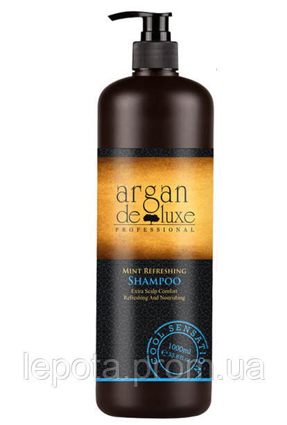 

Шампунь с охлаждающим эффектом​​​​​​​ Argan De Luxe Professional Mint Refreshing Shampoo, 1000 ml