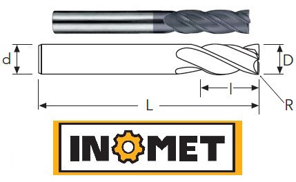 

Фреза твердосплавная концевая Ø16 R2 EC433032-16 R2