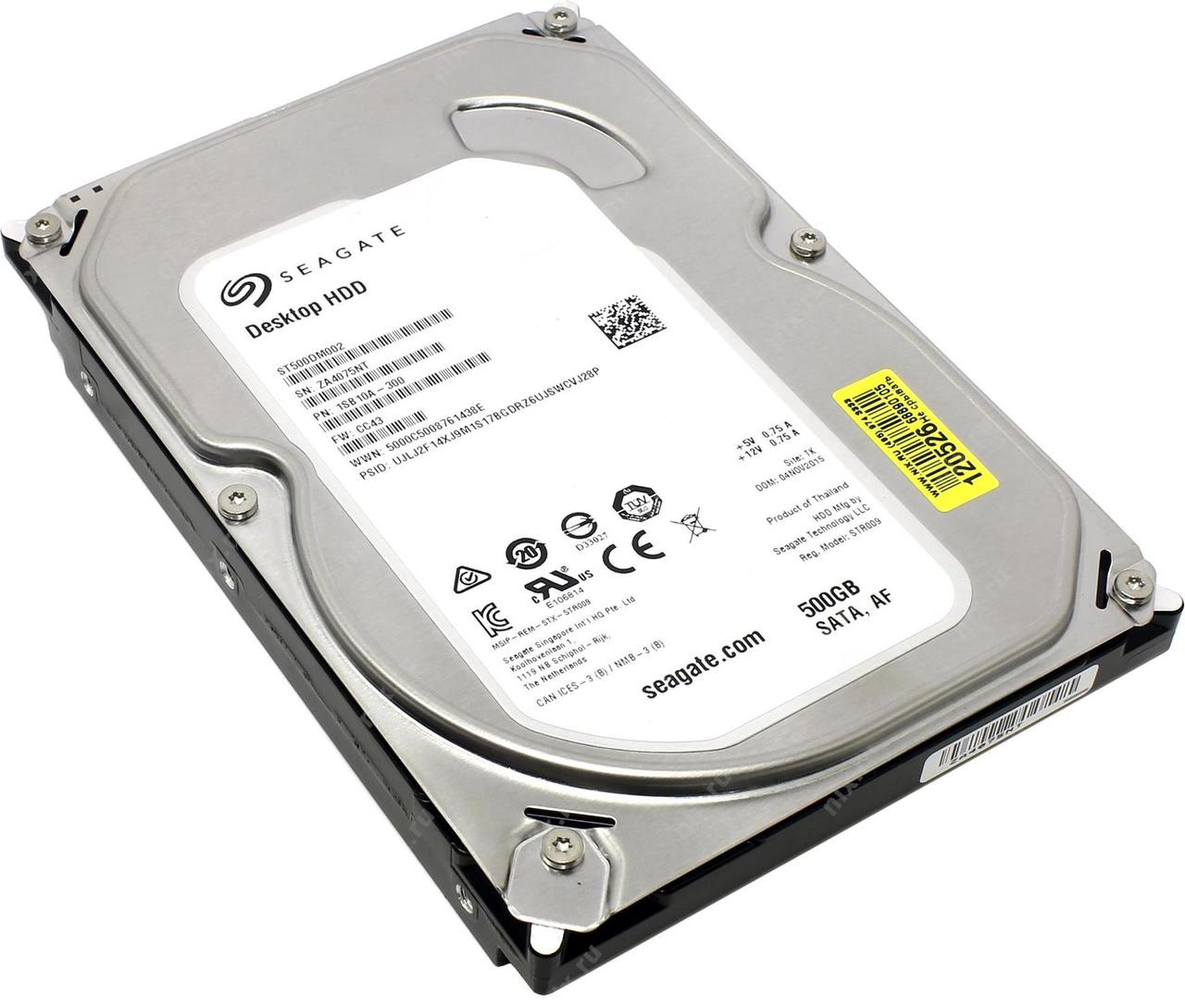 Жесткий диск Seagate Desktop HDD 500GB 7200rpm 16MB (ST500DM002) 3.5" SATA  III, цена 667 грн - Prom.ua (ID#821285791)