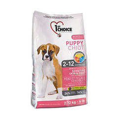 1st Choice Puppy Sensitive Skin корм для цуценят з чутливою шкірою, ягня і риба, 2.72 кг