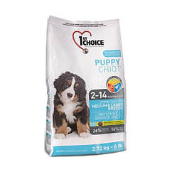 1st Choice Puppy Medium & Large Breed корм для цуценят середніх і великих порід з куркою, 15 кг