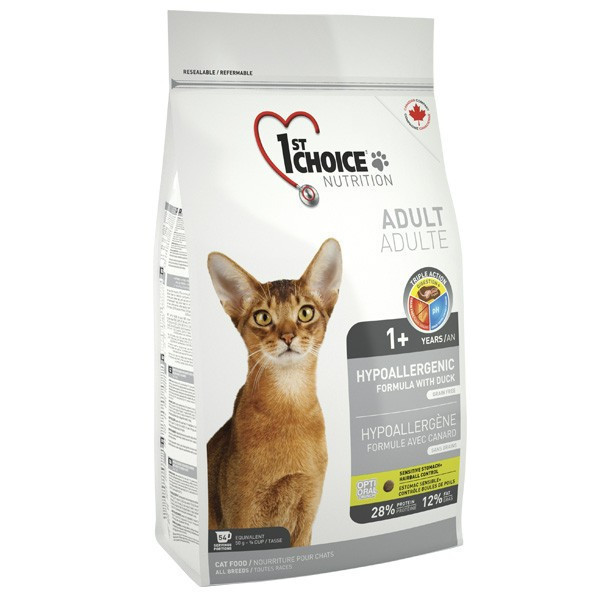 

Сухой корм для взрослых котов 1st Choice Adult Hypoallergenic гипоаллергенный утка и картошка 5.44 кг