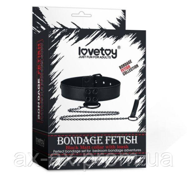 

Черный матовый воротник с поводком Bondage Fetish Black Matt Collar With Leash